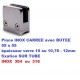 Pince verre CARREE avec BUTEE INOX fixation sur TUBE